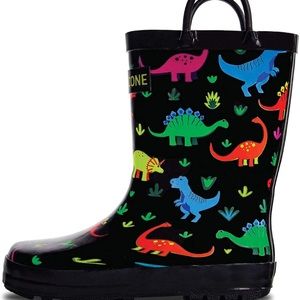 NWT Lone Cone Rain Boots Toddler 7 - Black Dinosaur Print